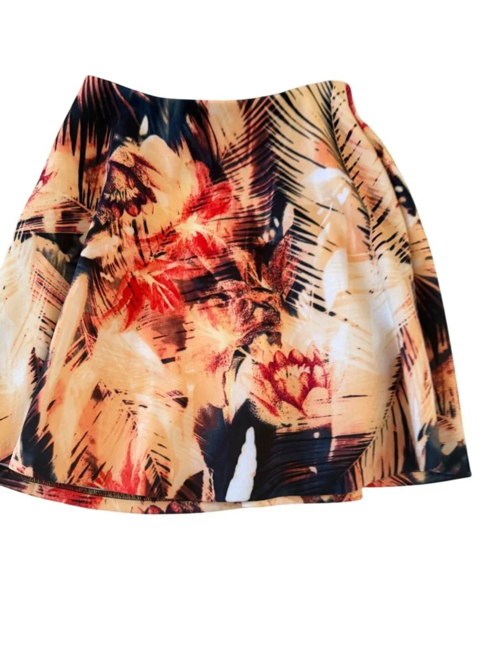 GUESS Tropical Print A Line Skirt Size Small